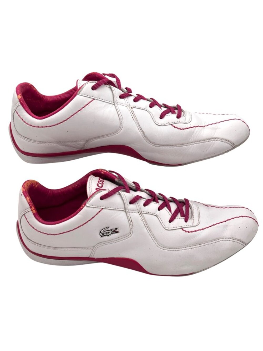 Vintage Lacoste Sport Zanta 53Z Womens Tennis Shoes Size 11 White Pink Leather - Picture 7 of 16